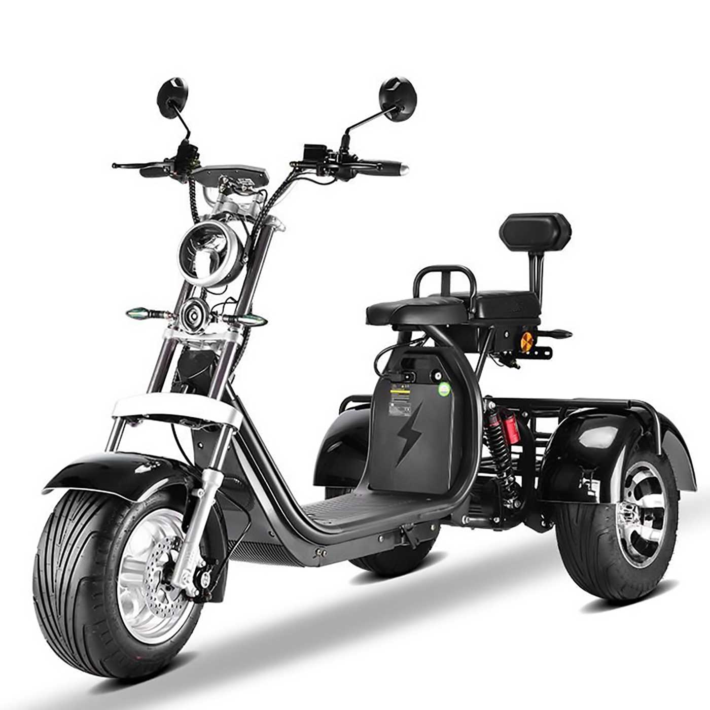 RocknBike CP3.1 CitiCoco Elektroroller TRIKE 45km/h Schwarz Ansicht Vorne Links
